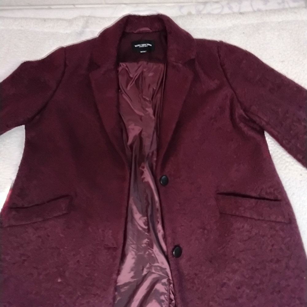 Marc New York Burgundy Velvet Blazer Jacket
